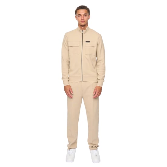Duck and Cover Heren Tames Volledige Ritssluiting Hoodie en Joggingbroek Set (Steen) - Image 1