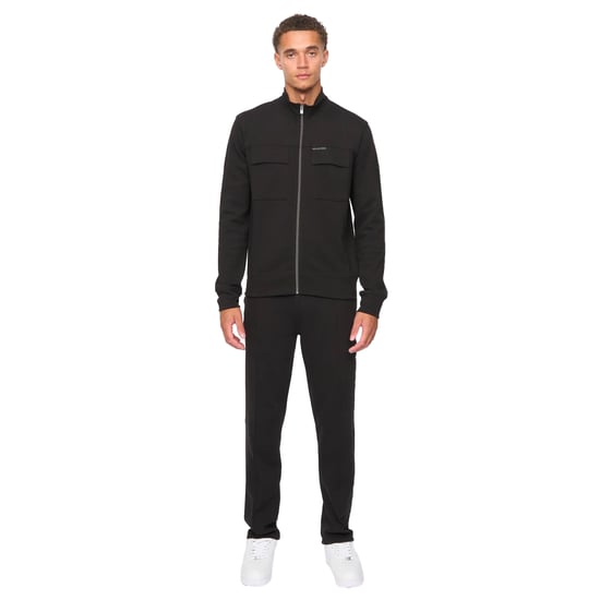 Duck and Cover Mannen Tames Volledige Rits Hoodie en Joggingbroek Set (Zwart) - Image 1