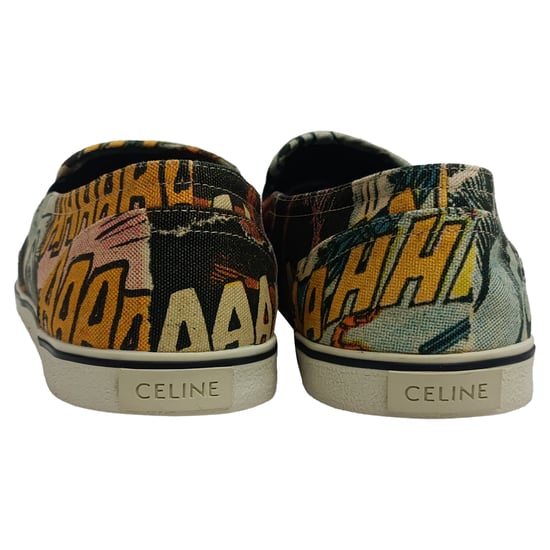 Celine Comic-Print Instapsneakers in Multicolor Canvas - Image 4
