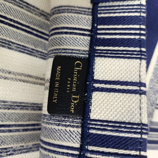 Dior Grote Dior Boek Shopper in Navy Blauw Katoen - Image 6