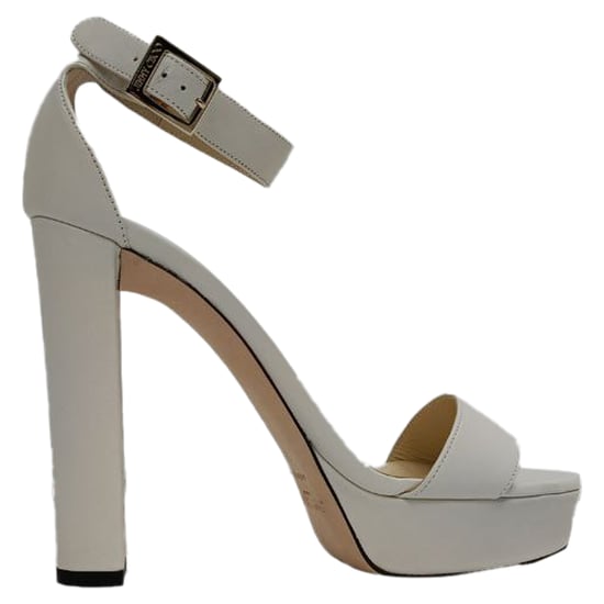 Jimmy Choo Enkelband Platform Sandal Hakken in Witte Leer - Image 1