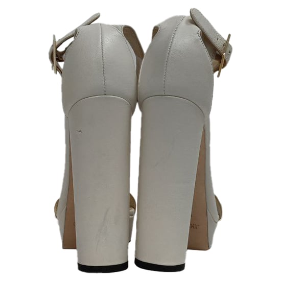 Jimmy Choo Enkelband Platform Sandal Hakken in Witte Leer - Image 3