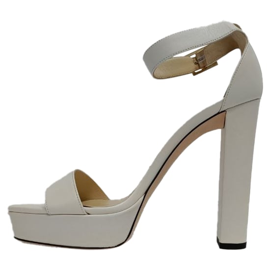 Jimmy Choo Enkelband Platform Sandal Hakken in Witte Leer - Image 4
