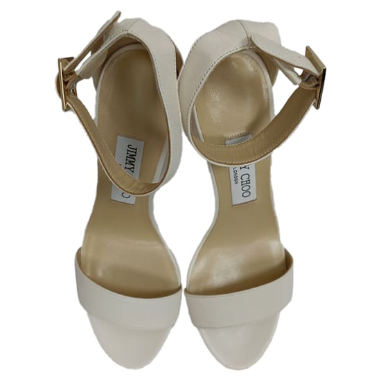 Jimmy Choo Enkelband Platform Sandal Hakken in Witte Leer - Image 5
