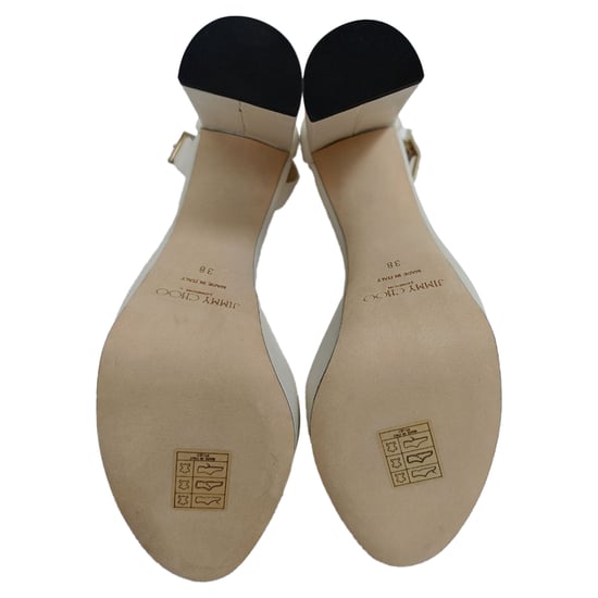 Jimmy Choo Enkelband Platform Sandal Hakken in Witte Leer - Image 6