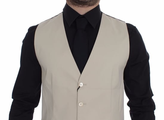 Beige Vest Classic Fit - Image 2
