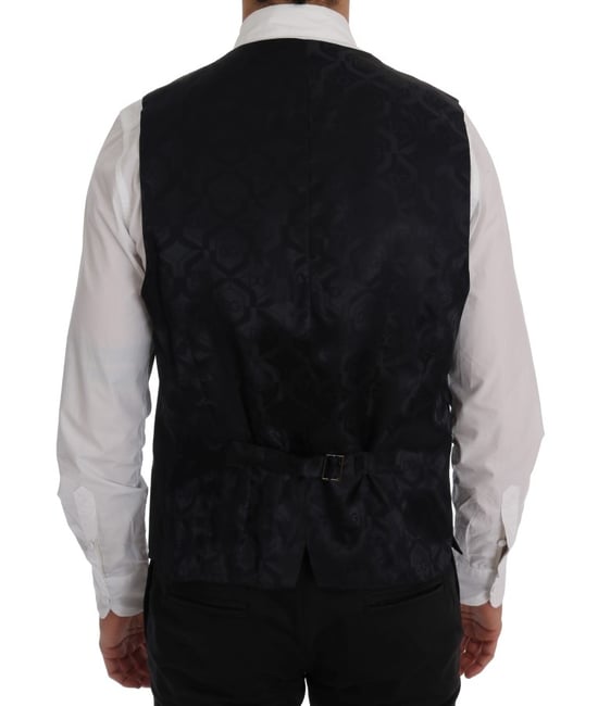 Zwarte Pinstripe Vest Klassieke Pasvorm - Image 3