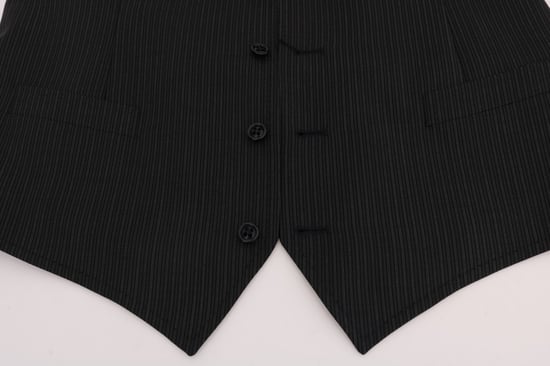 Zwarte Pinstripe Vest Klassieke Pasvorm - Image 5