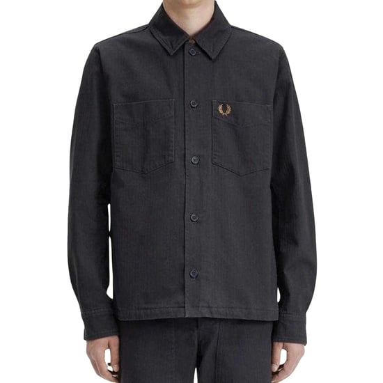 Fred Perry Heren Anker visgraat overhemd (Grijs) - Image 3