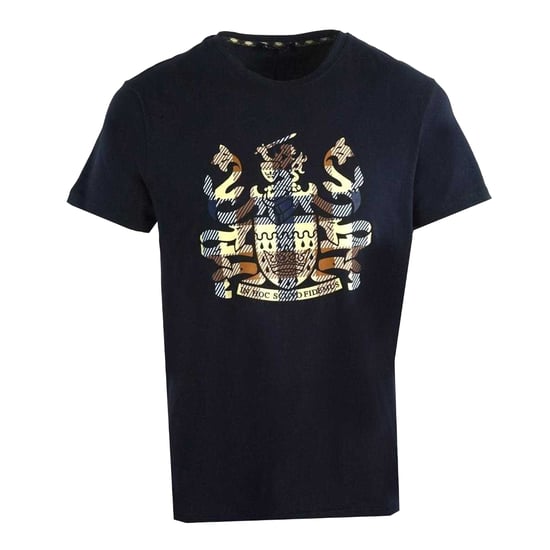 Aquascutum Heren Aldis Geruit Logo T-Shirt (Marine) - Image 1