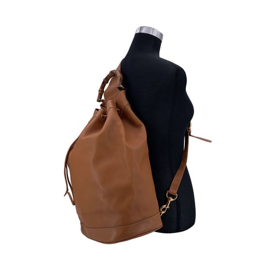 Gucci vintage leren rugzak van bamboe - Image 2