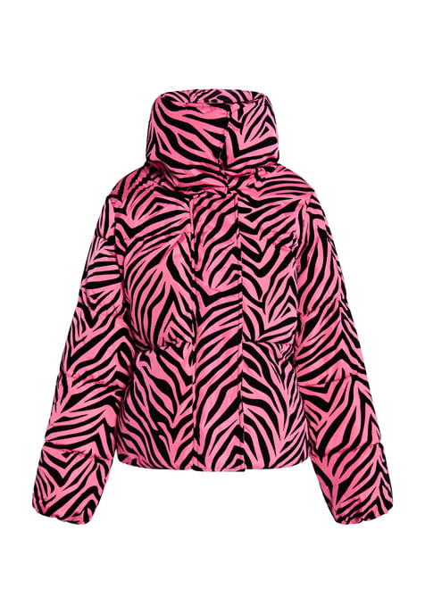 Faina Gewatteerd jack met zebraprint Dames Roze zebra - Image 1