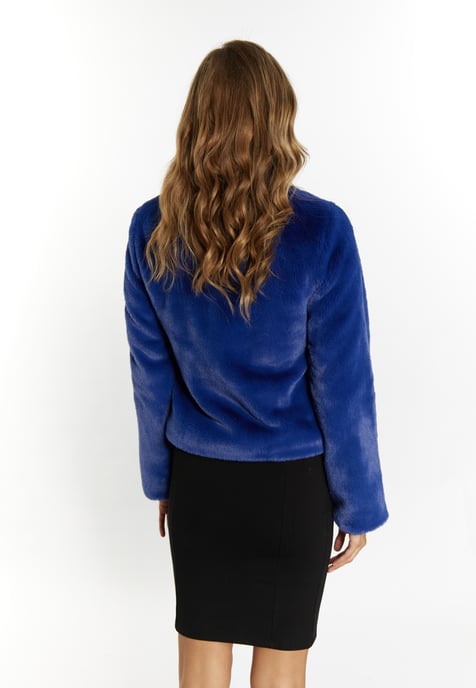 Faina Jas van imitatiebont Dames KONING BLAUW - Image 4
