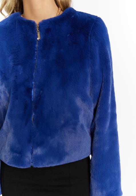 Faina Jas van imitatiebont Dames KONING BLAUW - Image 5