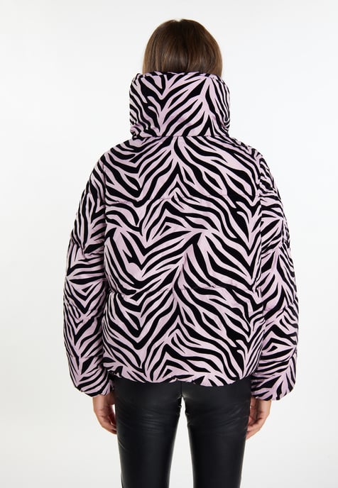 Faina Gewatteerd jack met zebraprint Dames Mauve zebra - Image 4