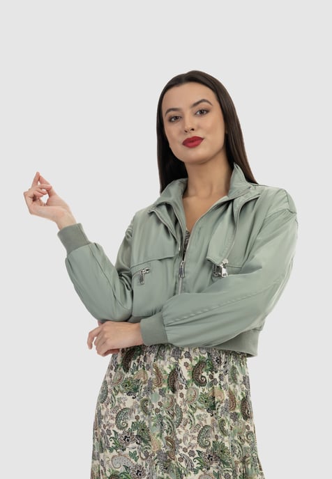 Faina Jas Dames grijze olijf - Image 3