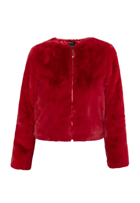 Faina Jas van imitatiebont Dames rood - Image 1
