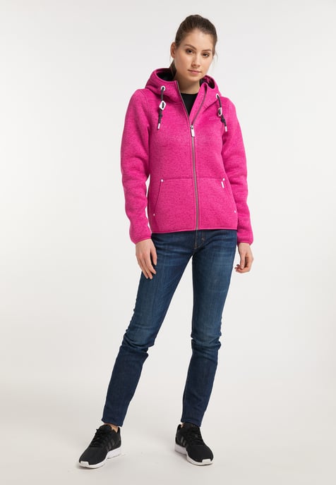 ICEBOUND Gebreide fleece jas Dames roze melange - Image 2