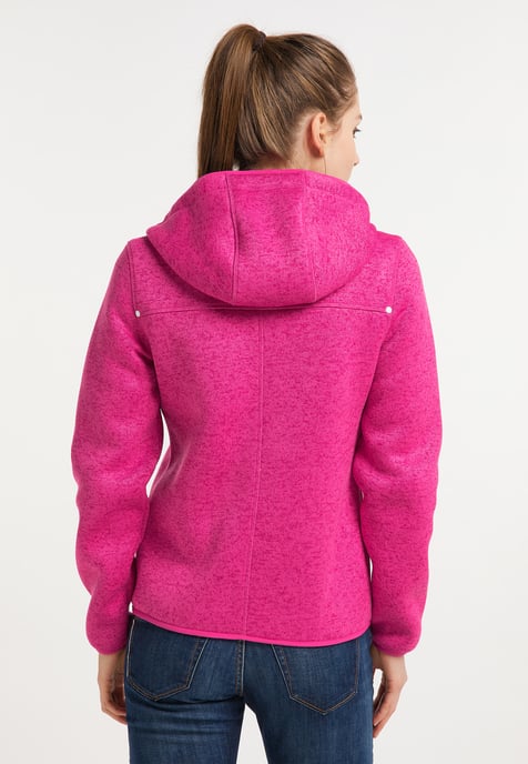 ICEBOUND Gebreide fleece jas Dames roze melange - Image 4