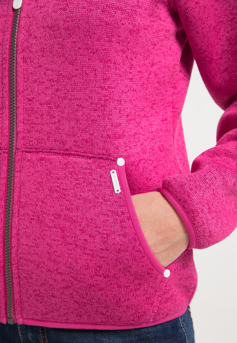 ICEBOUND Gebreide fleece jas Dames roze melange - Image 5