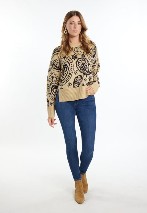 usha Gebreide trui Dames beige - Image 2