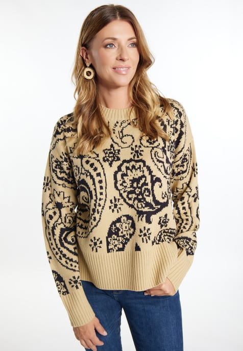 usha Gebreide trui Dames beige - Image 3