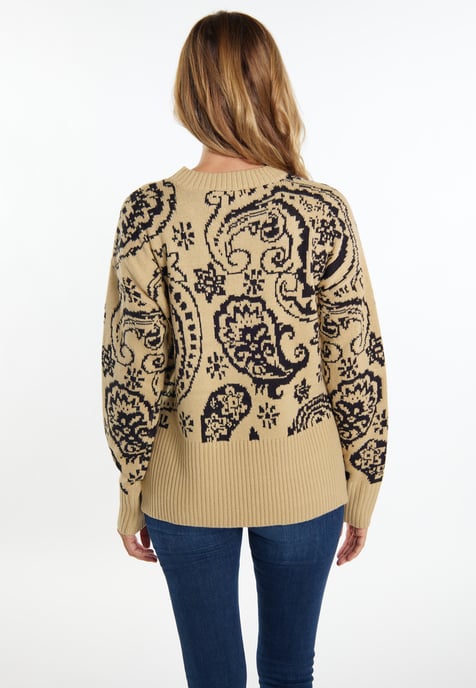 usha Gebreide trui Dames beige - Image 4