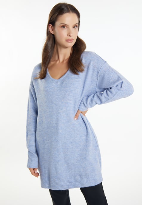 usha Gebreide trui Dames blauw melange - Image 3
