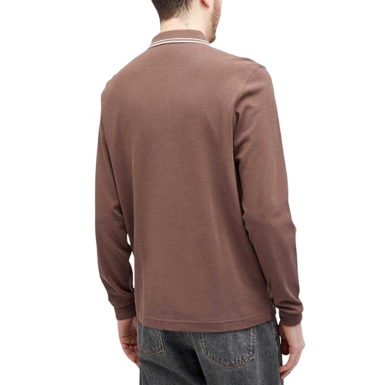Fred Perry Herenpoloshirt met lange mouwen (Baksteen) - Image 2
