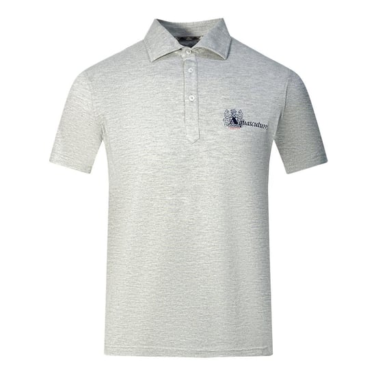 Aquascutum Volwassen Unisex Aldis London Logo Poloshirt (Grijs/Zwart) - Image 1