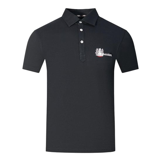 Aquascutum Volwassen Unisex Aldis London Logo Poloshirt (Zwart, Wit) - Image 1