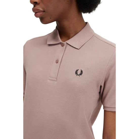 Fred Perry Dames/Dames Logo Poloshirt (Donkerroze) - Image 3