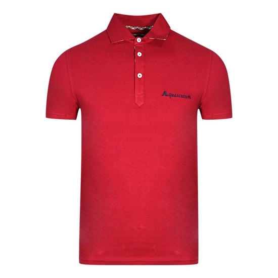 Aquascutum Unisex Logo poloshirt voor volwassenen (Rood) - Image 1
