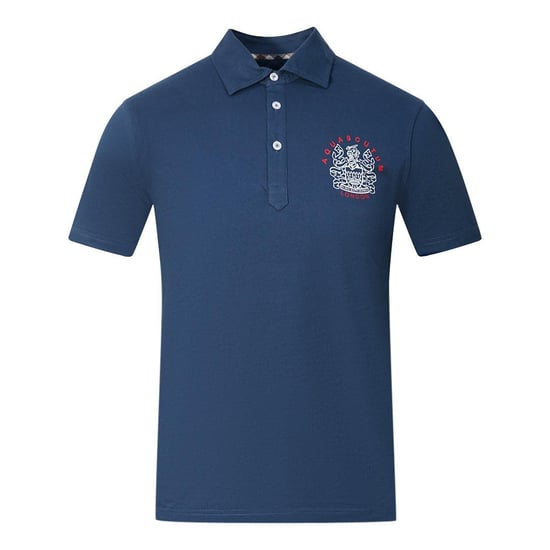 Aquascutum Volwassen Unisex Aldis London Logo Poloshirt (Marine) - Image 1