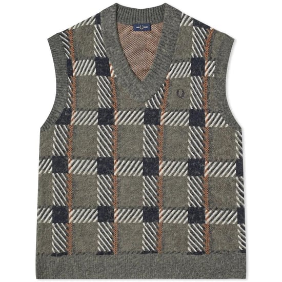 Fred Perry Heren Tartan Sweater Vest (Veld Groen) - Image 1