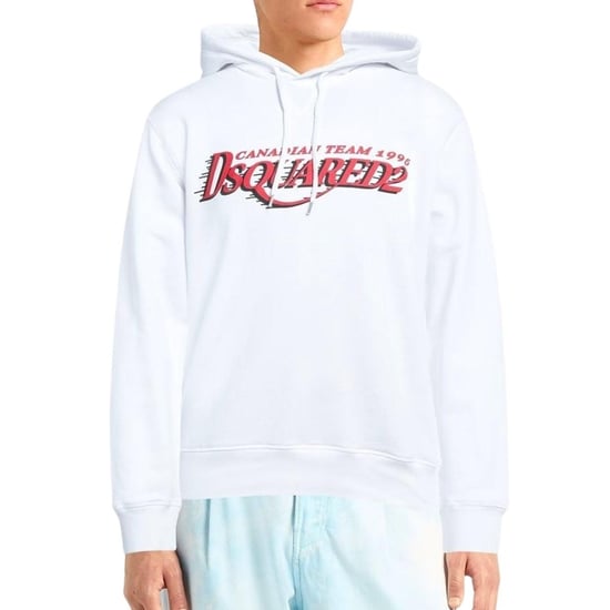 DSquared2 Heren Canadees Team Logo Cool Fit Hoodie (Wit) - Image 4