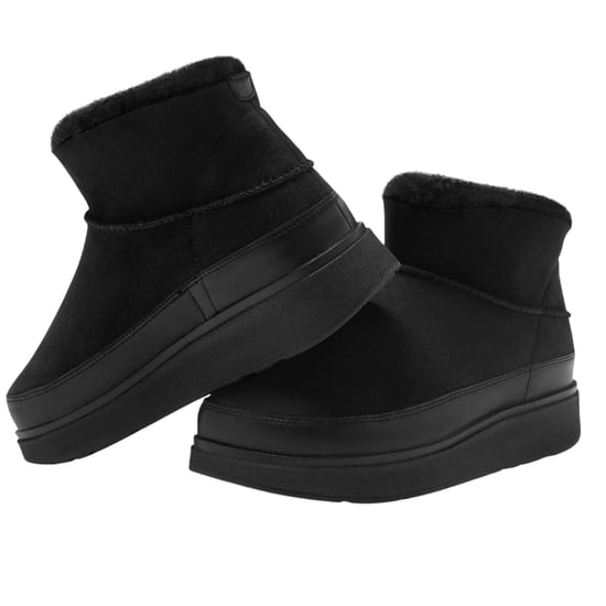 Fit Flop Dames/Dames Gen-FF Ultra Mini Doubleface enkellaarsjes in omgekeerd lam (Zwart) - Image 6