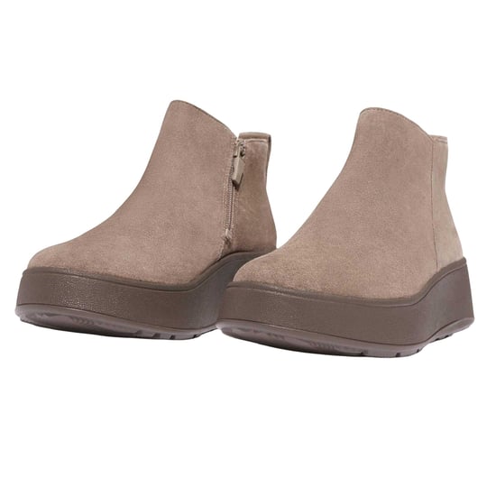 Fit Flop Dames/Dames F-Mode Suede Flatform Enkellaars met Zijrits (Grijs) - Image 3