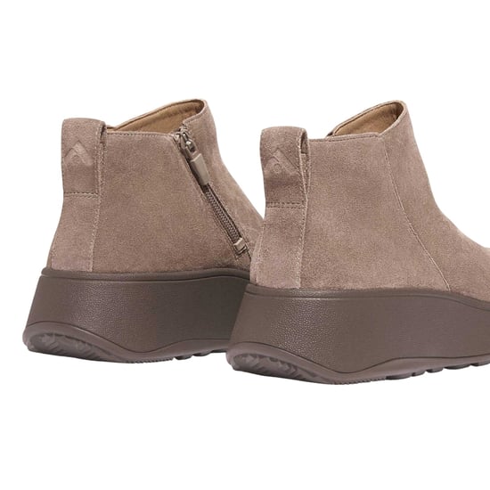 Fit Flop Dames/Dames F-Mode Suede Flatform Enkellaars met Zijrits (Grijs) - Image 4