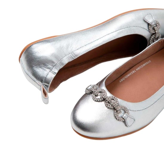 Fit Flop Dames/Dames Allegro Sprankelende Ballerina Flats (Zilver) - Image 3