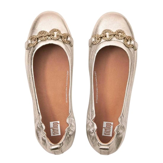Fit Flop Dames/Dames Allegro Sprankelende Ballerina Flats (Goud) - Image 3