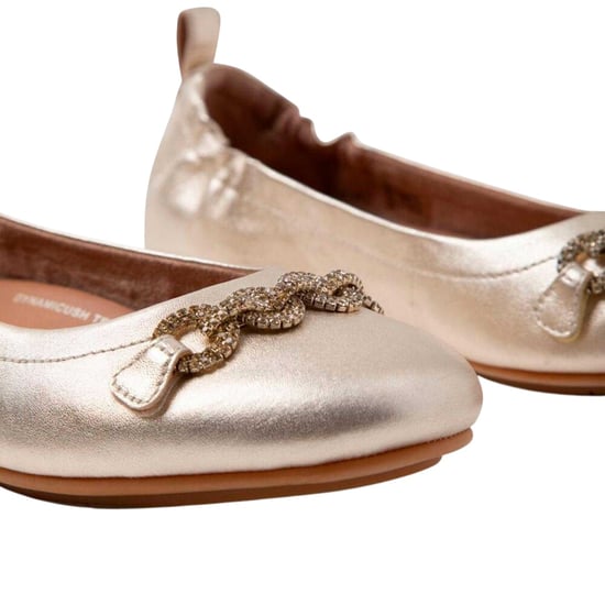 Fit Flop Dames/Dames Allegro Sprankelende Ballerina Flats (Goud) - Image 4