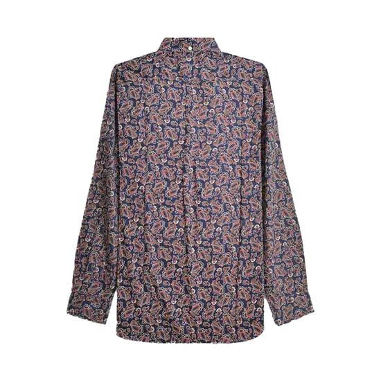 Lambretta Heren Paisley Lange Mouwen Overhemd (Marineblauw) - Image 2