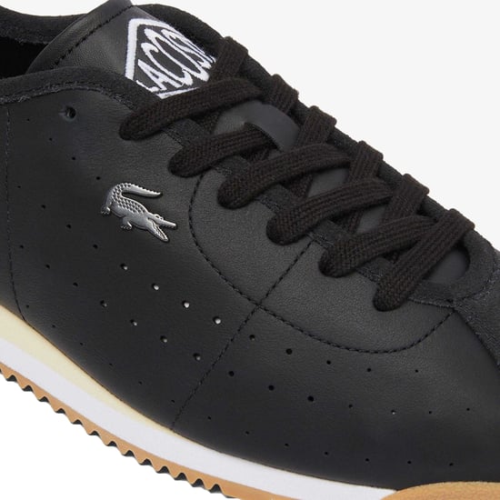 Lacoste Heren Club Leather Lage Sportschoenen (Zwart) - Image 5