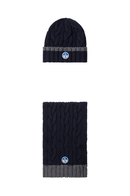 North Sails Accessoire cadeauset Gebreide muts en sjaal met kabelpatroon - Image 1