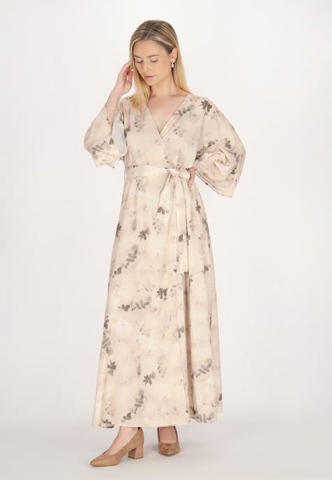 usha kimono jurk Dames Beige Veelkleurig - Image 2