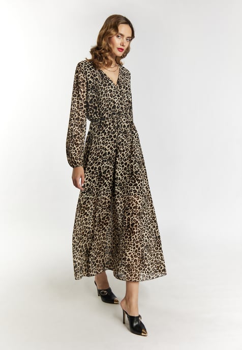 Faina Maxi-jurk met luipaardprint Dames beige leo - Image 4