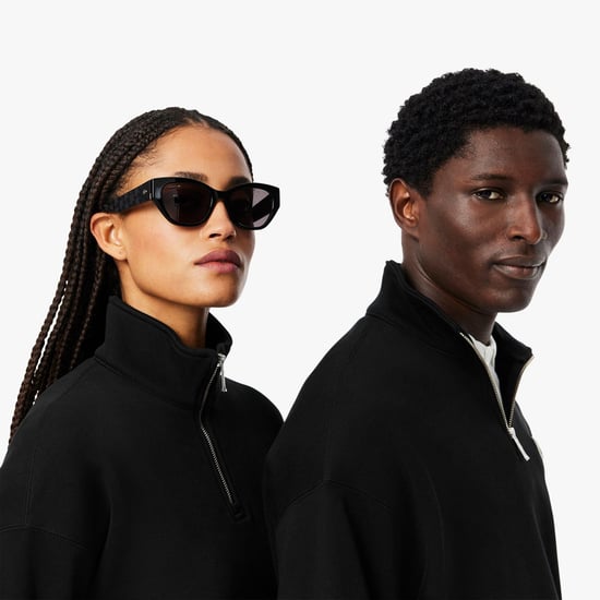 Lacoste Uniseks Zip Neck Sweatshirt met accenten voor volwassenen Loose Fit (Zwart) - Image 4