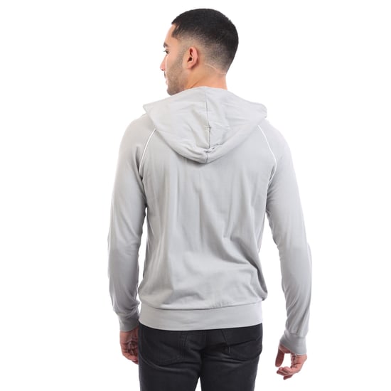 Heren Boss Mix&Match Loungewear Hoodie met rits in grijs - Image 2