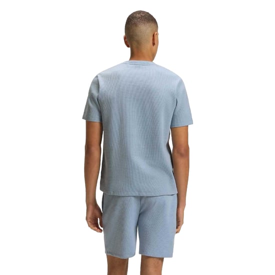 Boss Heren Wafel gebreide pyjamatop (Blauw) - Image 2